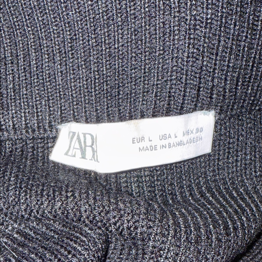 Zara Black Ribbed Tight Fitted Knit Pull On Maxi Pencil Skirt Women’s size Large - Picture 3 of 3
